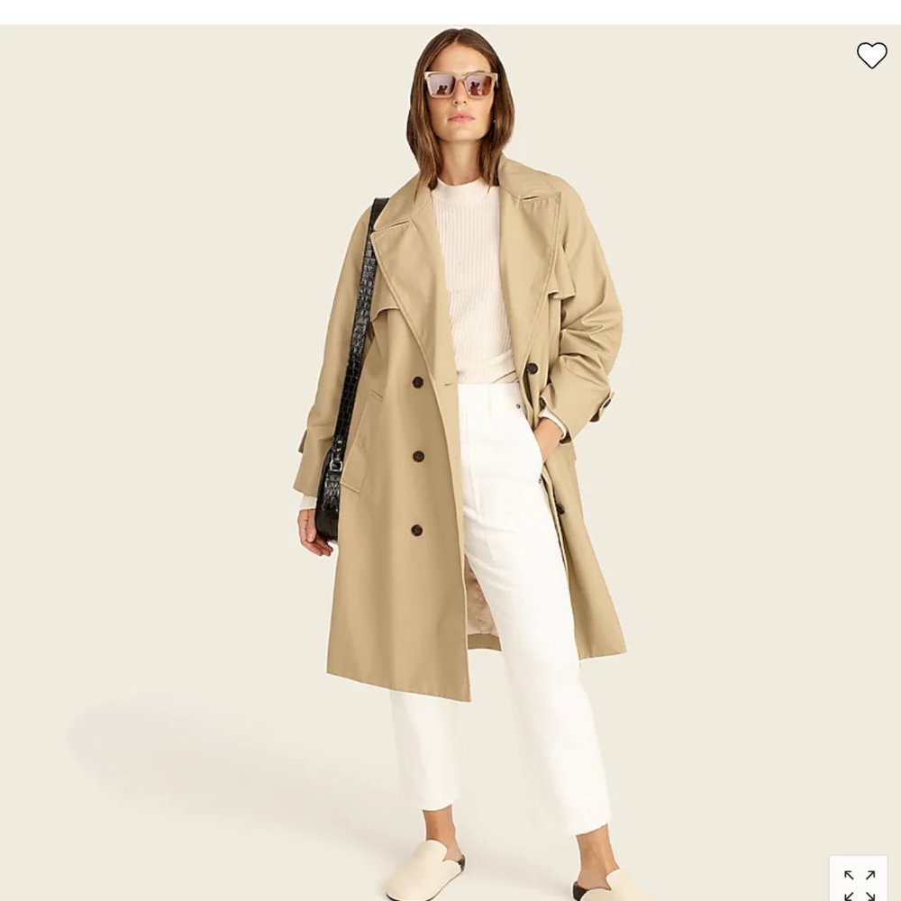 NWOT J. Crew Relaxed trench coat in cotton-canvas